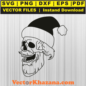 Halloween Santa Claus Skull Svg