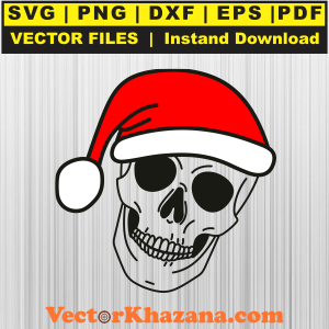 Santa Hat Skull Svg