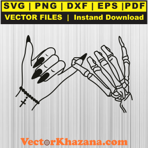 Skeleton Hands Pinky Promise Svg