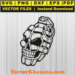 Halloween Skull Army Marine Grenade Svg