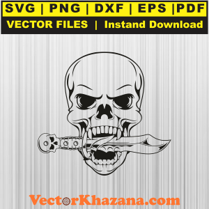 Hallowen Skull Knife Dagger Pirate Svg