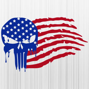 Skull With US Flag Svg