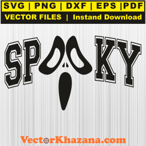 Spooky Ghost Black Svg