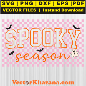 Spooky Season Checkered Svg