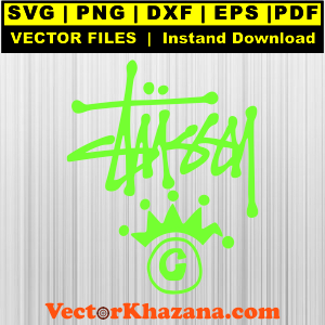 Stussy Green Crown Graphic Svg