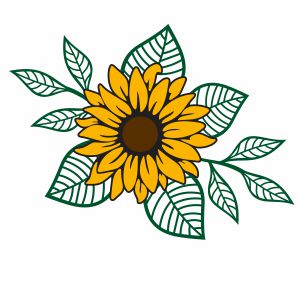 Download Layered Sunflower SVG | SunFlower With Leaf svg cut file ...