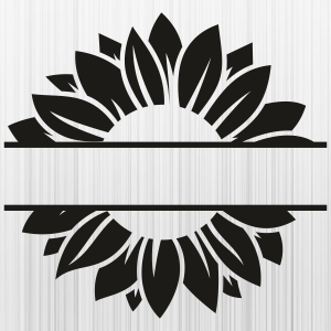 Sunflower split monogram frame SVG cut file,Floral frame svg