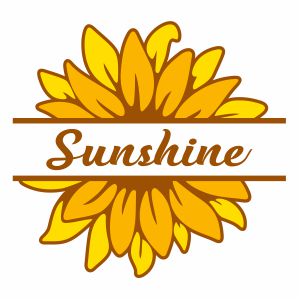 Sunflower Sunshine Monogram Vector