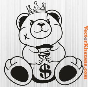 Teddy Bear Bundle Svg, King Teddy Bear Svg, Dollar Sign Svg
