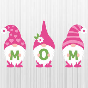 Three Gnomes Holding Mom Svg