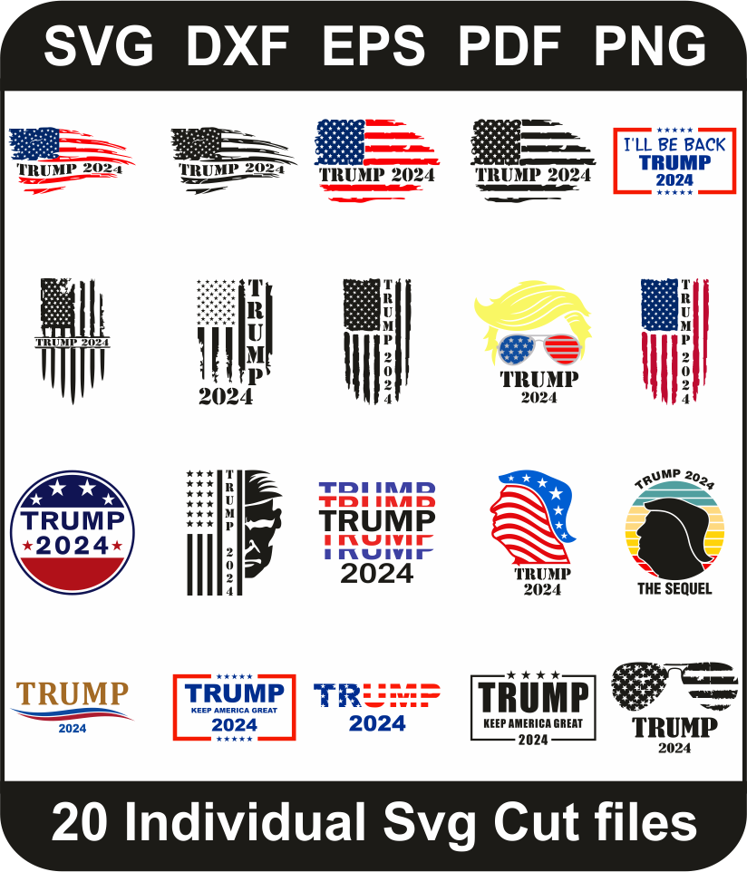 Trump 2024 Svg Pack SVG Trump Keep America Great Png Pack Donald