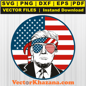 Trump Face Circle Flag Svg