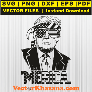 Trump Merica Black Svg