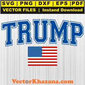 Trump With Flag Svg