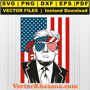 Trump with American Flag Svg