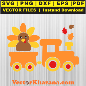 Thanksgiving Turkey Train Svg