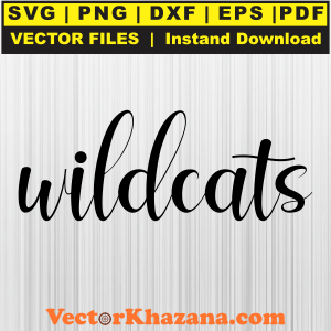 Wildcats Mascot Hand Lettered Svg