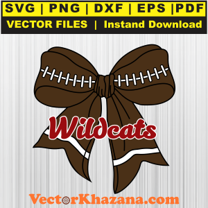 Wildcats Football Coquette Bow Svg