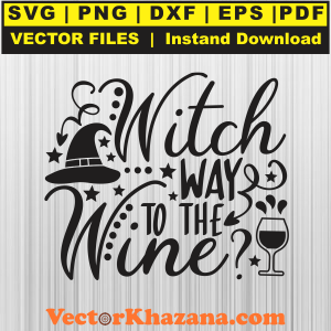 Witch Way to The Wine Svg