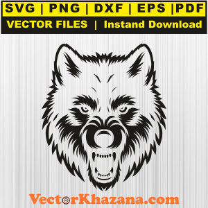 Wolves Head Black Svg