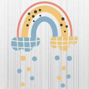 Rainbow With Cloud Rain Drops svg