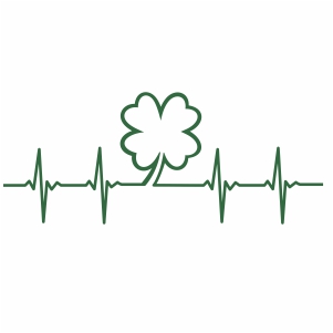 heartbeat Four Leaf Clover vector file