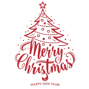 Merry Christmas tree And Happy New Year vector file