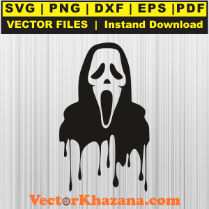 Scream Ghost Drip Face Svg