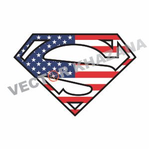 Superman Logo USA Flag Vector