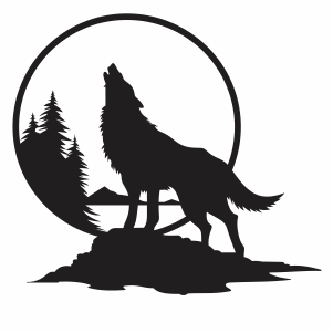 Howling Wolf Clipart Vector